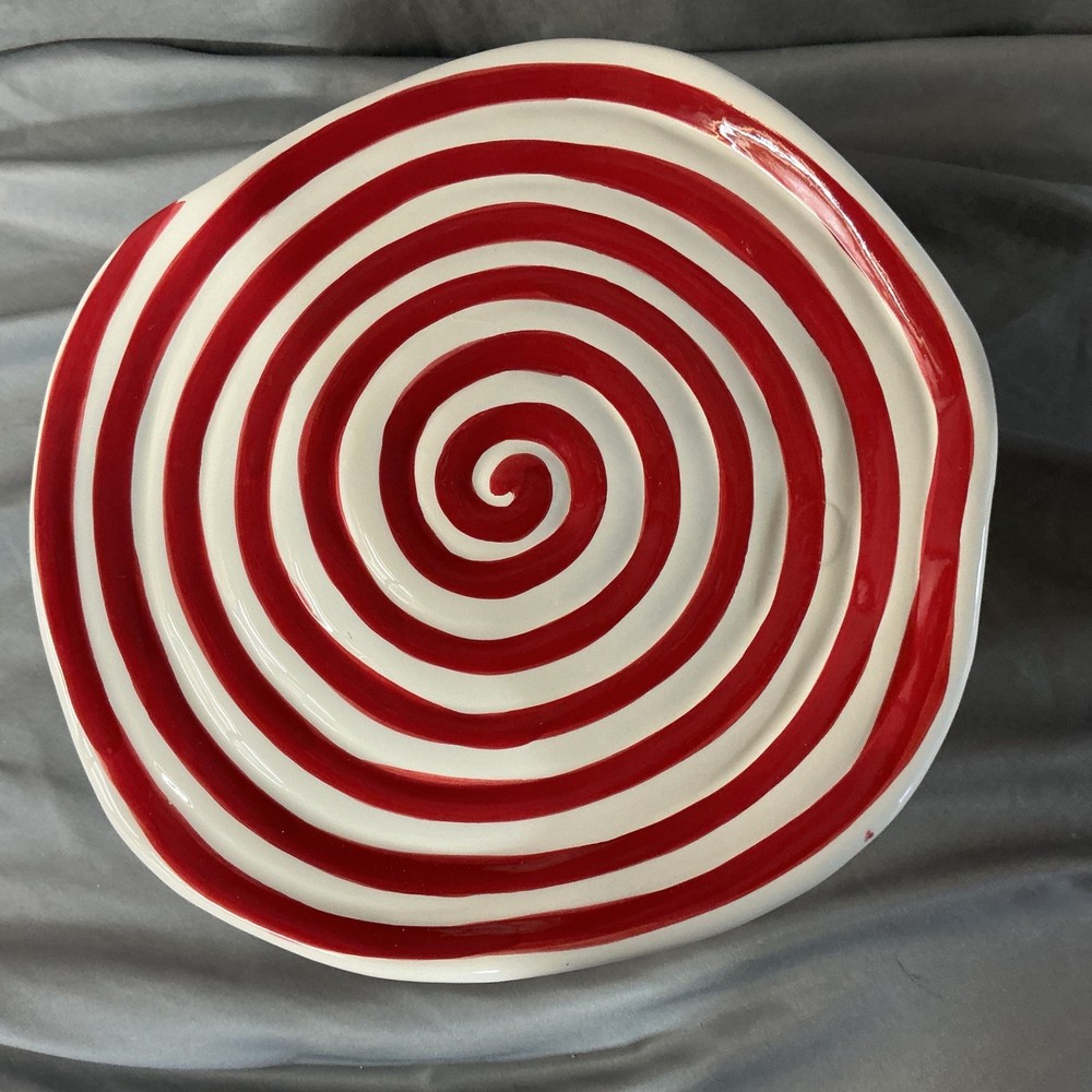 Cracker Barrel Gingermint Peppermint Swirl Cake Stand