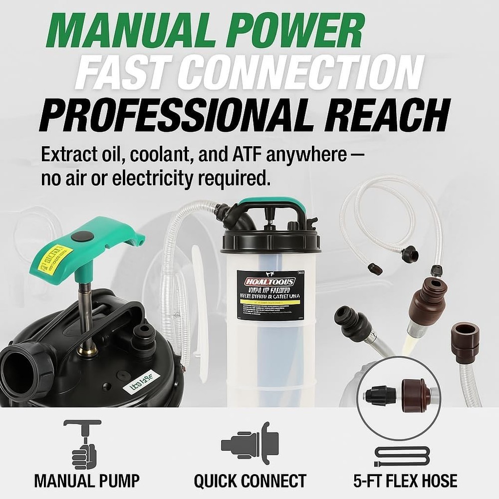 Fluid Extractor Pump for Oil, Coolant, Transmission