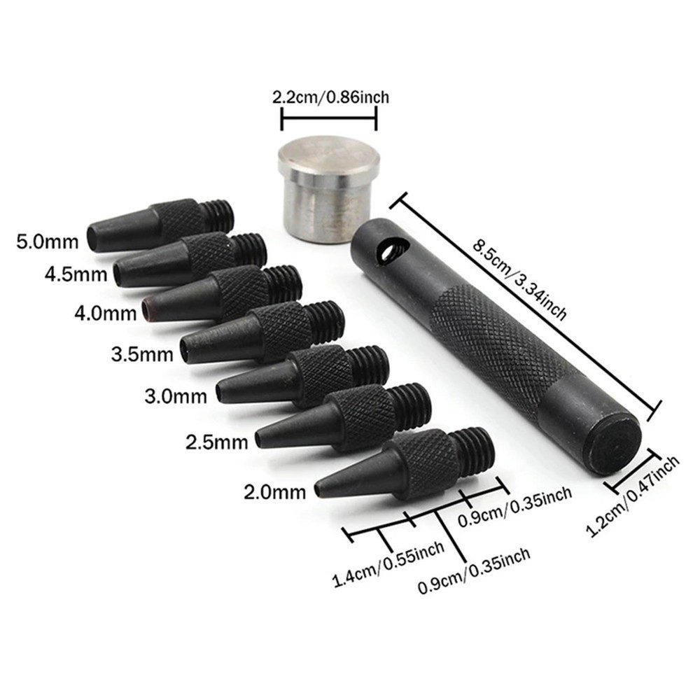 Craft Tool for Leather Replaceable Hole Puncher with Hollow Chisel Design