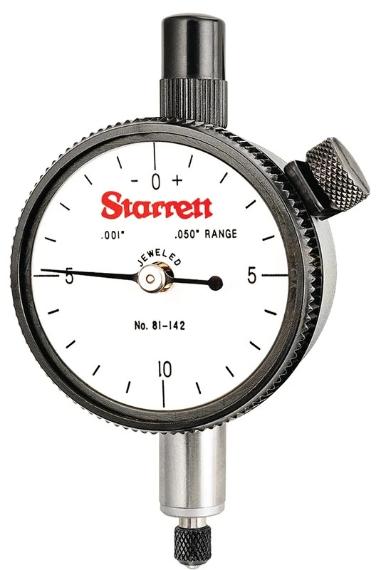 Starrett 81-142J Dial Indicator 0-.050" Range, 0-10-0 Balanced Dial