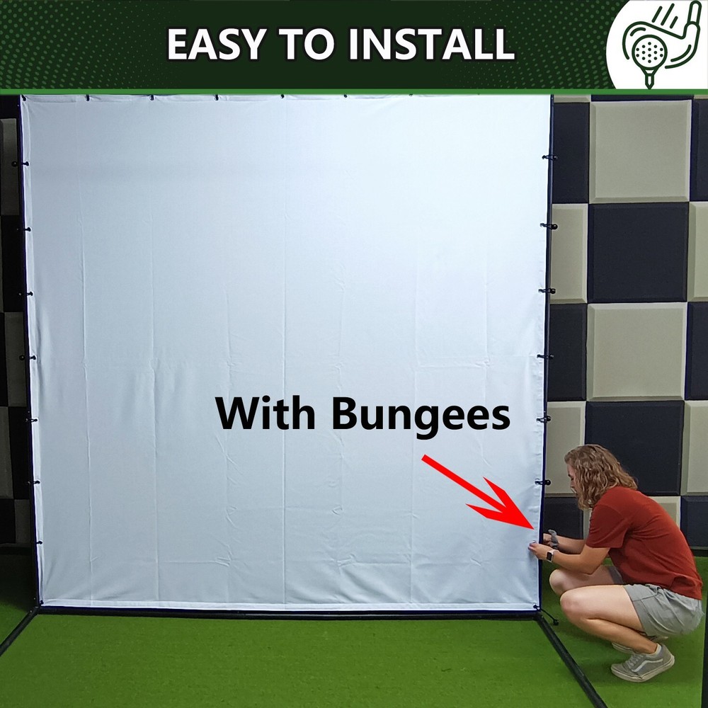 Golf Impact Screen 8'x8' Simulator Projection Screen Blackout Double Layers
