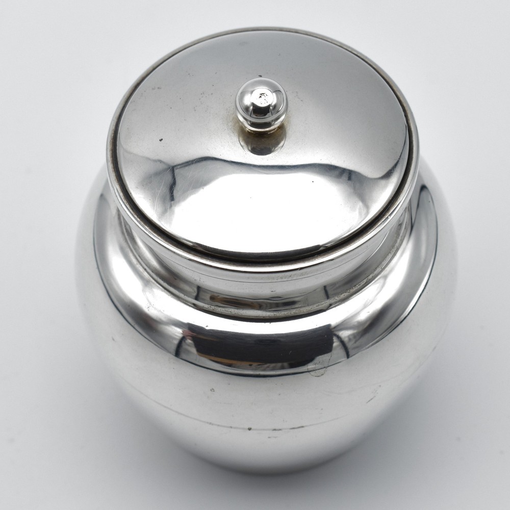 Antique Solid Sterling Silver Miniature Tea Caddy Canister 1911