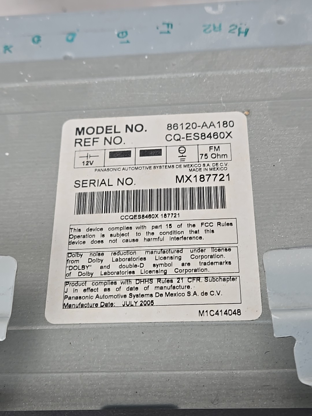 OEM JBL Radio 6-CD Player Cassette for 05 06 Toyota Camry 86120-AA180 W/O Nav