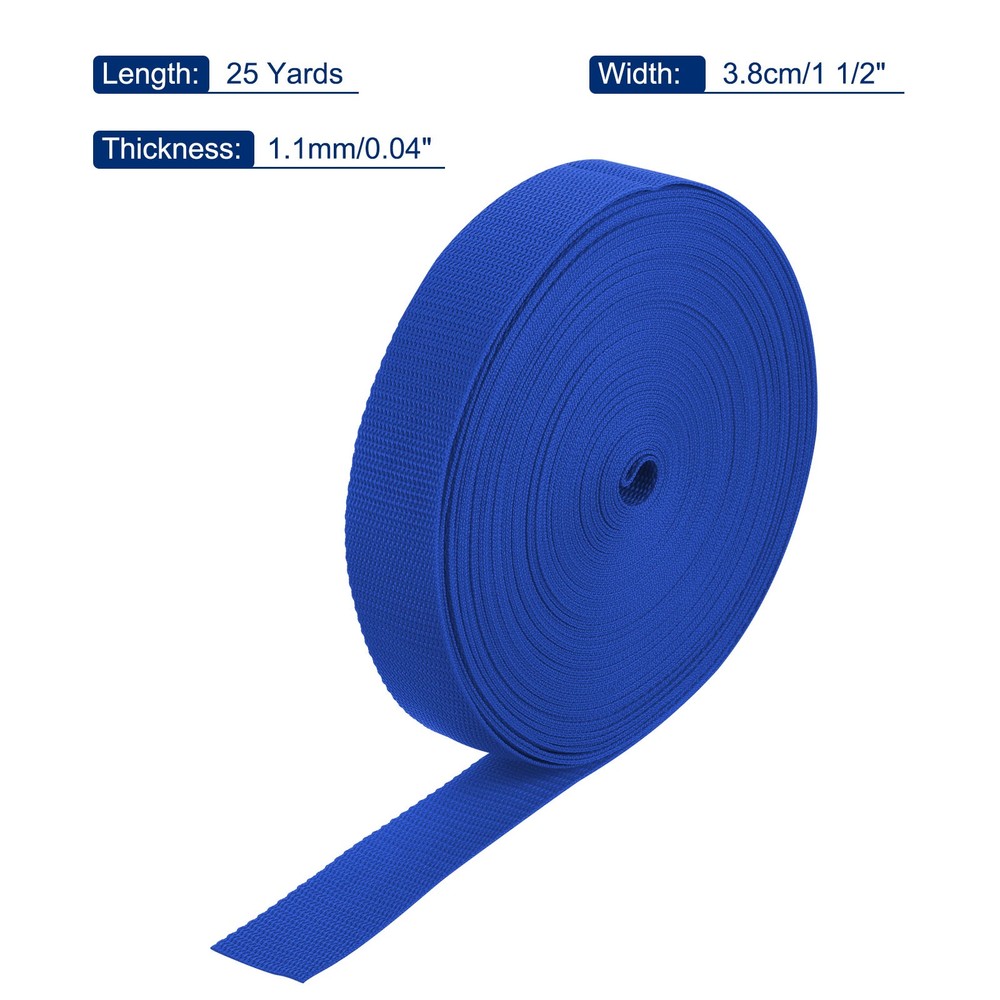 Lightweight Polypropylene Webbing Strap 3.8cm 25 Yard Blue
