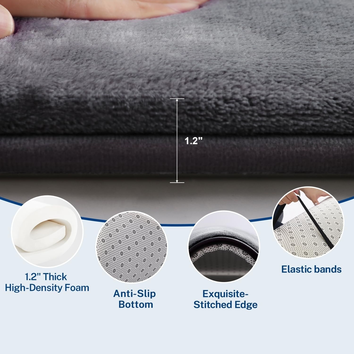 79x118 1.2" Thick Large Foam Baby Play Mat Non Slip Newborn Play Carpet Bedroom