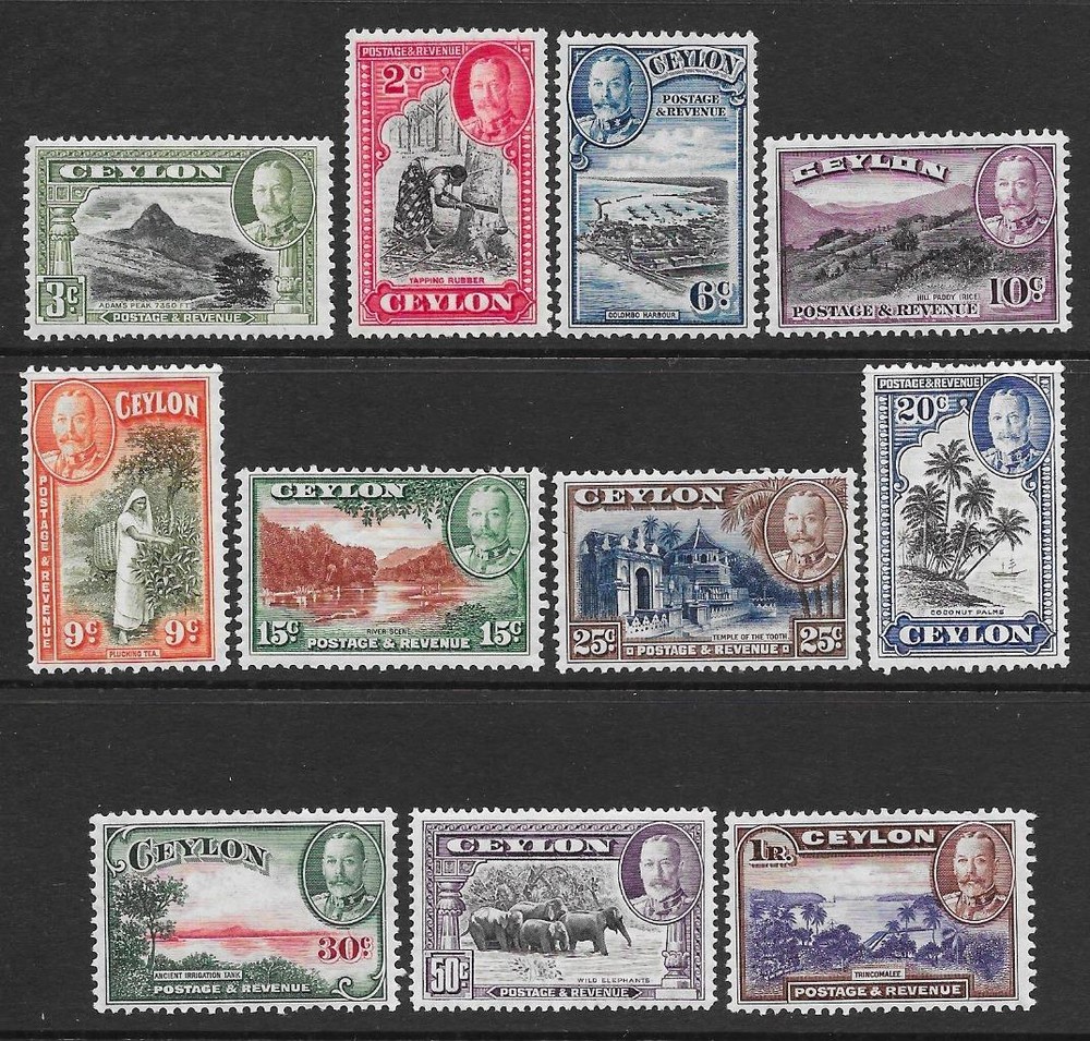 Ceylon 1935-36 Set to 1r. (MLH)