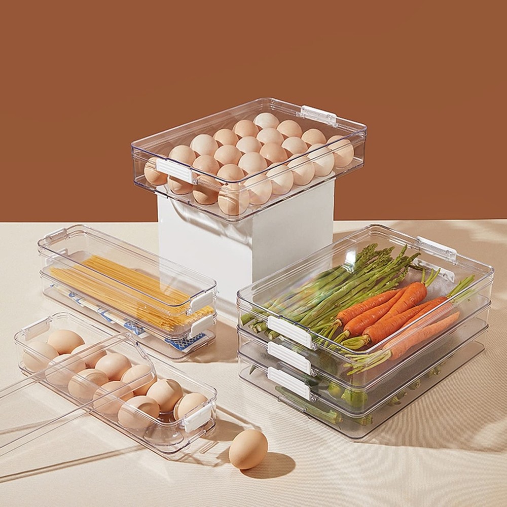 YOHA Clear Deviled Egg Tray Carrier with Lid 12 Grids Eggs Holder Case Refrig...