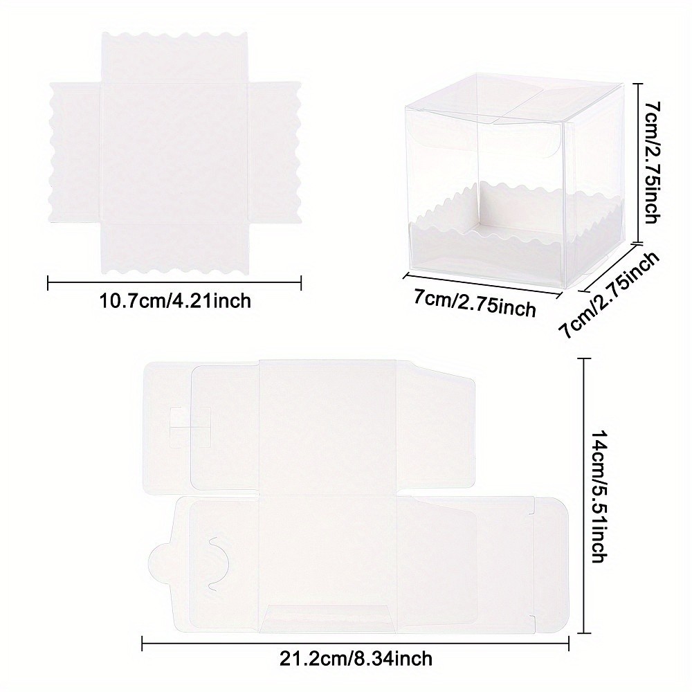 1set Foldable Transparent PVC boxes with Paper Pedestal Clear boxes: 16pcs/set