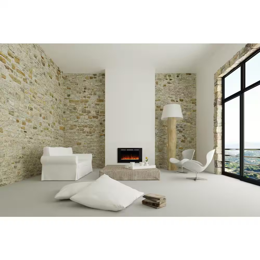 36 In. Recessed Installation Fireplace Insert with Remote Control
