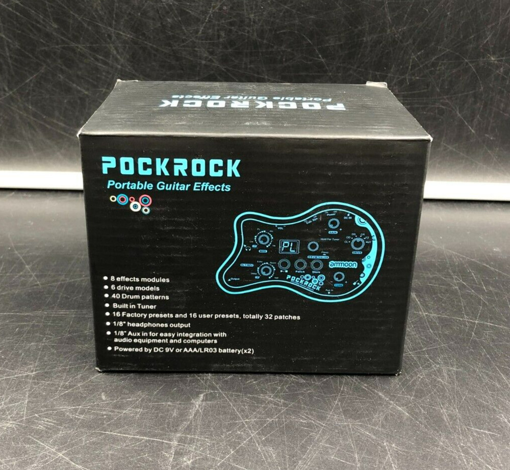 Ammoon Pockrock Portable Guitar Multi-Effects Processor Pedal Black in Box