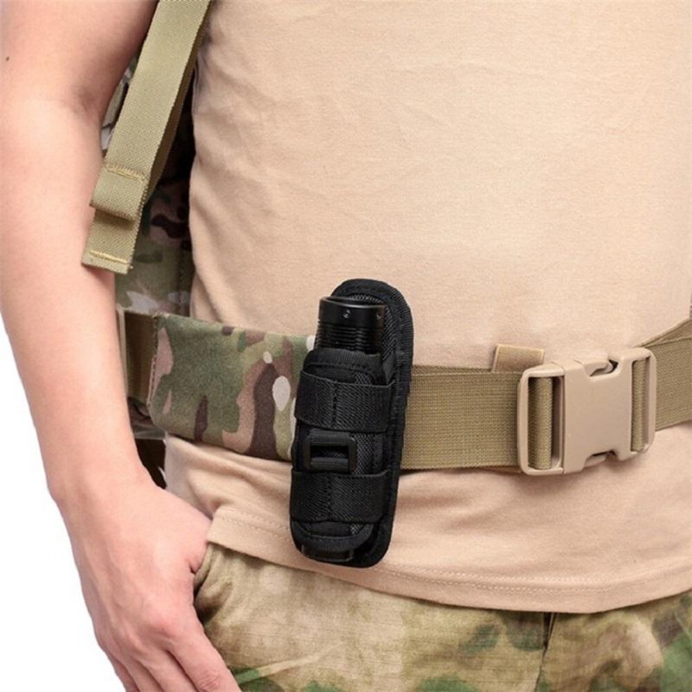 Outdoor Tactical Pouch Molle Waist Bag Rotatable Multi-functional Flashlight Bag
