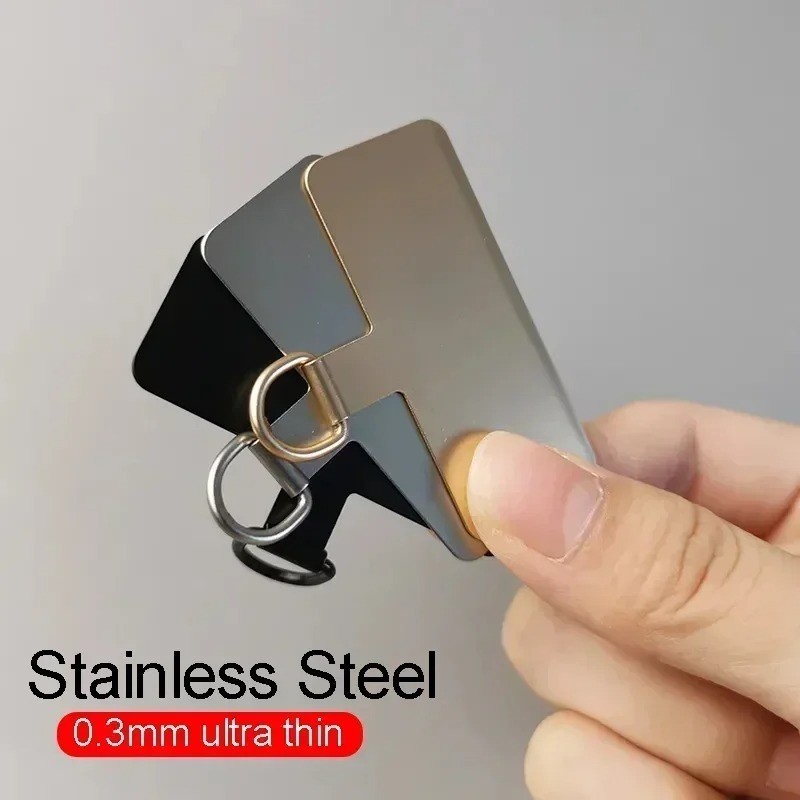 Rotatable 360° Metal Phone Tether Tab Universal Phone Lanyard Patch without