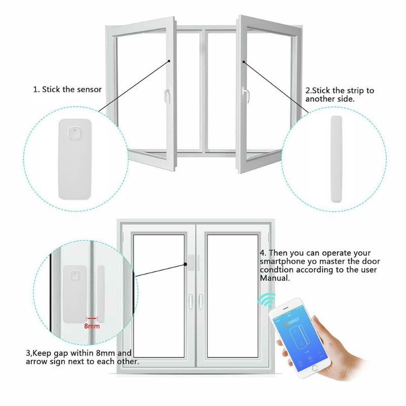 Security Wireless Home Window Door Burglar Security Alarm System Sensor