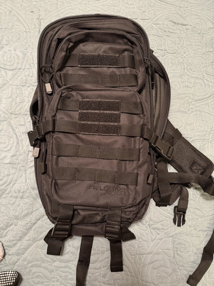Fieldline Tactical Hydration Backpack Black MOLLE Webbing Adjustable Straps