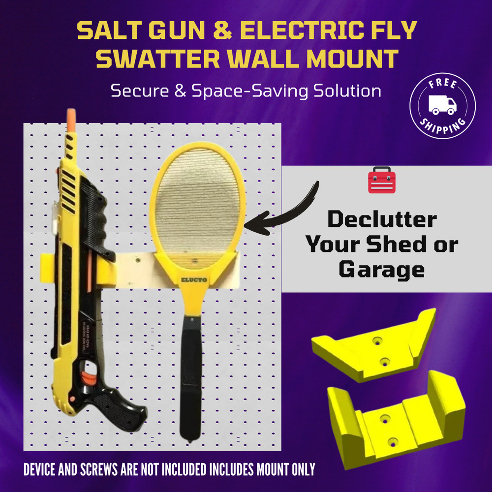 Salt Gun & Electric Fly Swatter Wall Mount – Secure & Space-Saving Solution