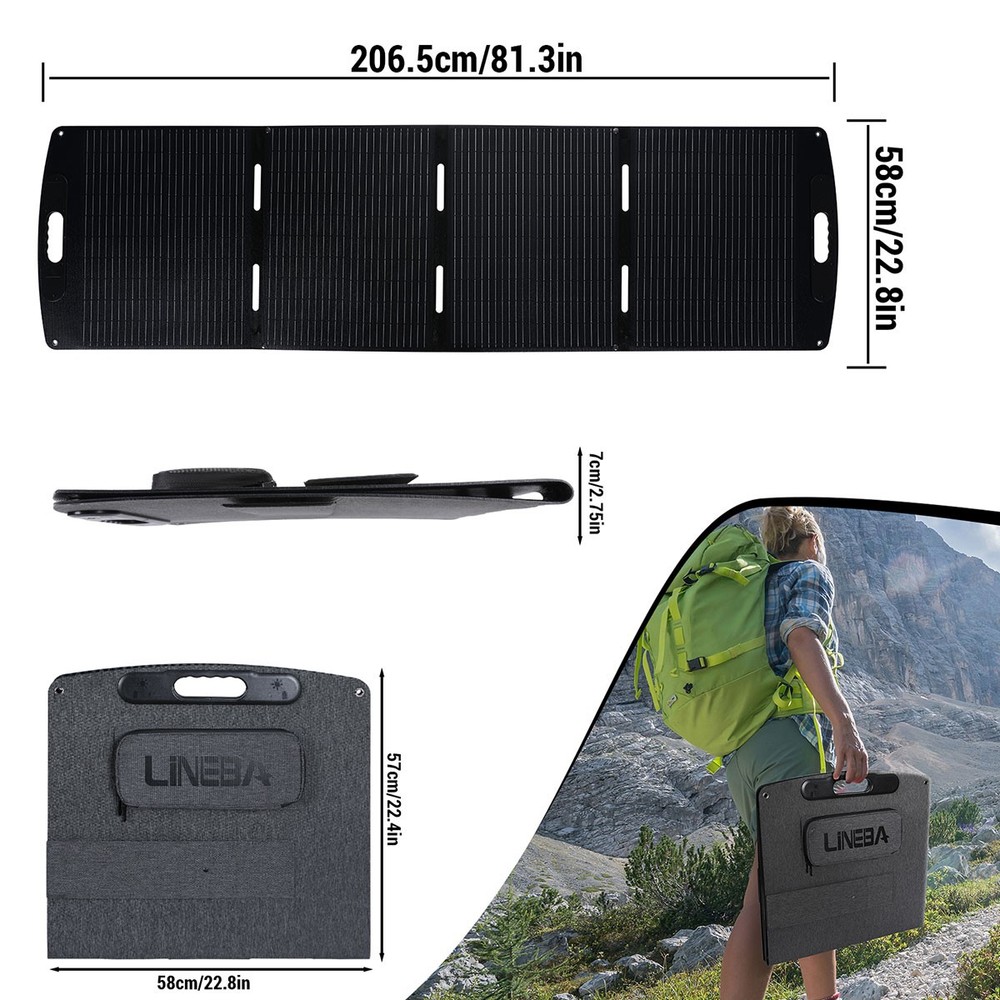 200W Foldable Mono Solar Panel & Charge Controller+Power Inverter for RV Camper