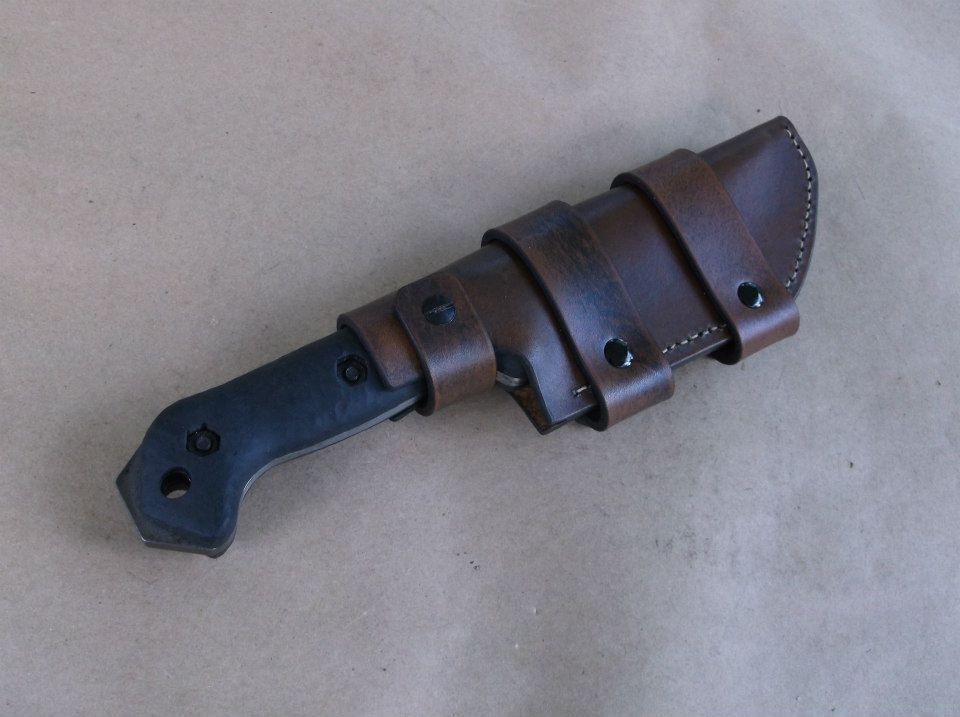 KA BAR BECKER BK-2 CUSTOM LEATHER SHEATH (SHEATH ONLY) !READ DESCRIPTION!