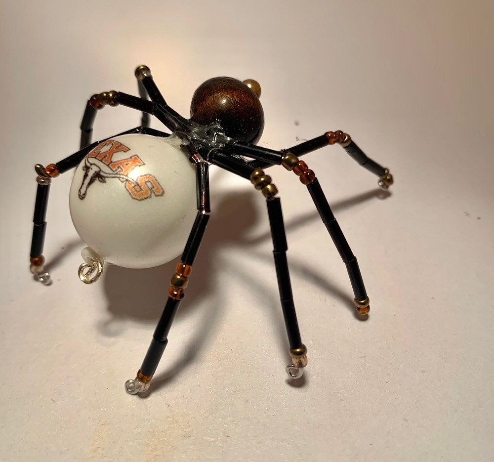 Handmade Beaded Wire Texas Longhorns Spider