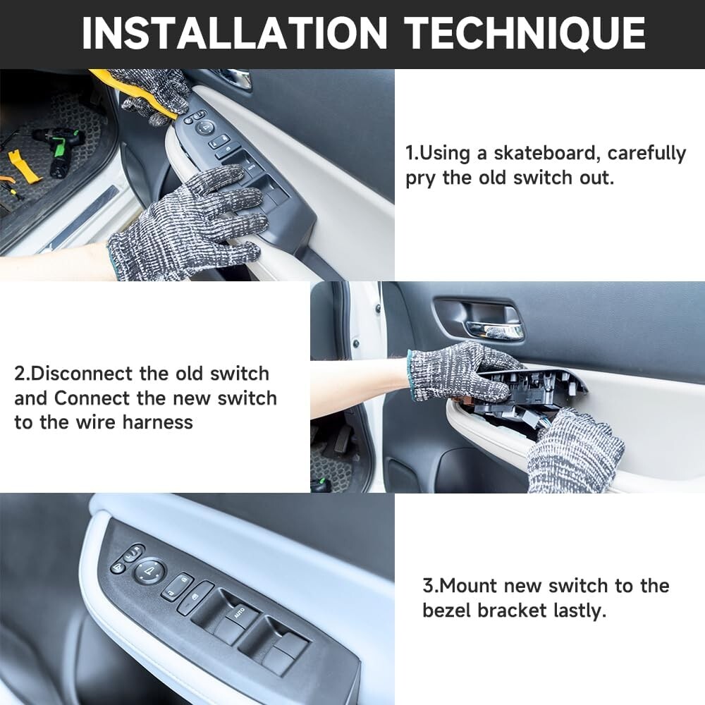 Front Left Driver Side Master Power Window Switch - Compatible for Mazda 6