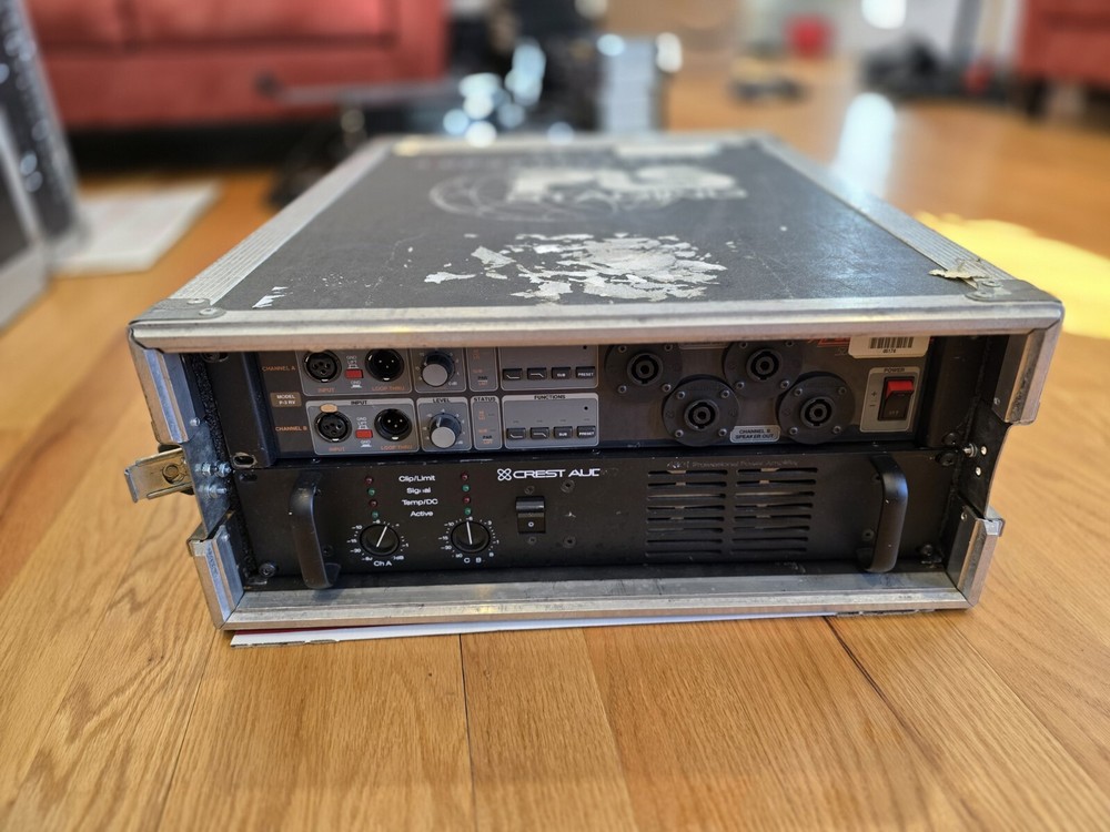 Crest Audio 4801 Amplifier 1200 Watt + Apogee P-3 RV Crossover Processor + Case
