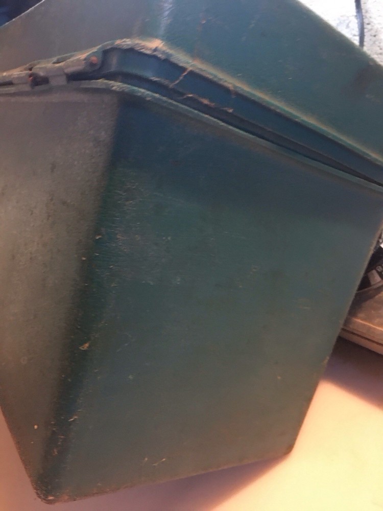 Vintage Benchtop Green Plastic Toolbox