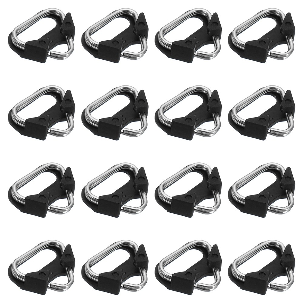 16 x Camera Strap Lug Ring Metal Triangle Split Hook Adapter Cap Silver Black