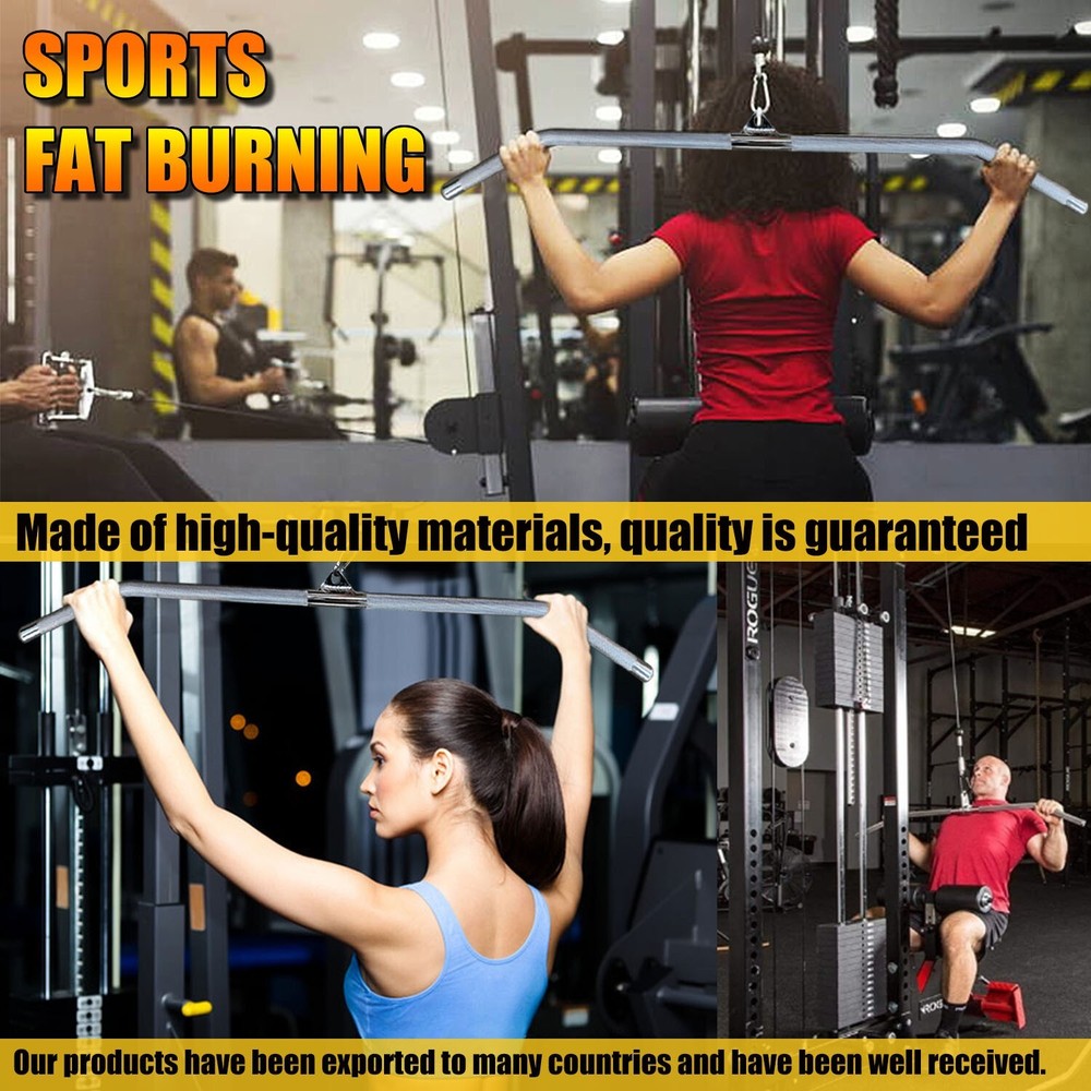 Solid 45 Inch Lat Pulldown Bar Non-slip Handle for Home Gym Tricep Training