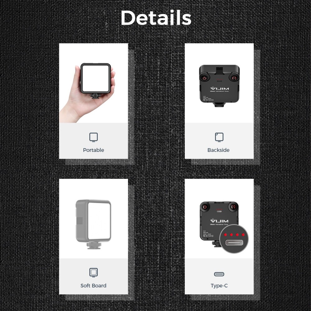 Ulanzi VIJIM VL81 Mini LED Video Light Studio Lighting Soft Diffuser Vlog Light