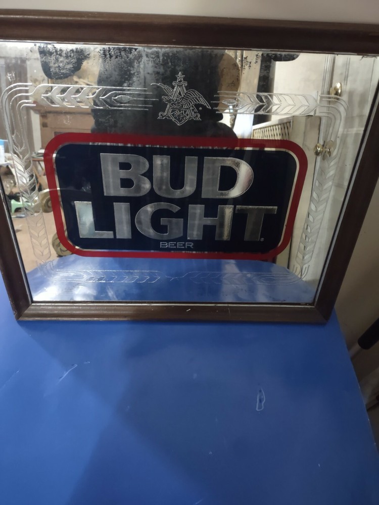VINTAGE BUDLIGHT MIRROR SIGN 801-201