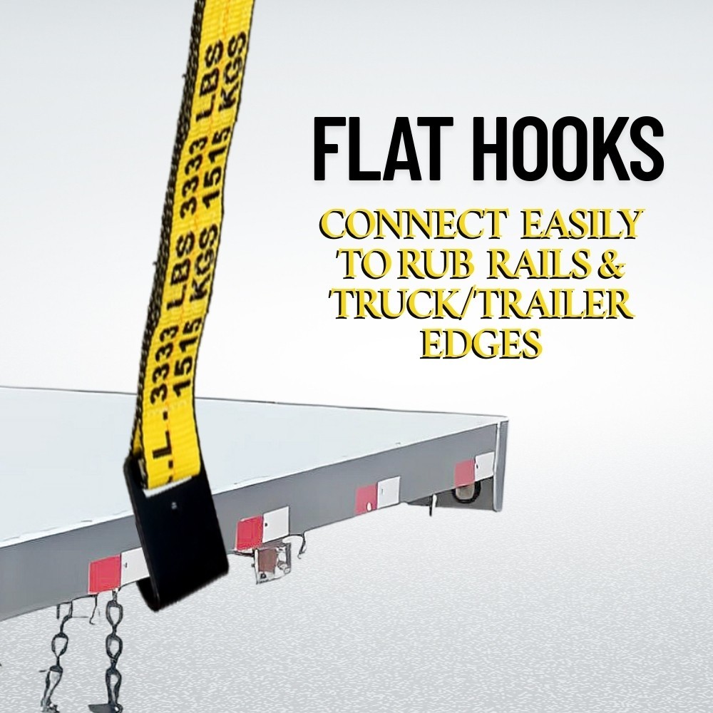 6 Pack 2"x30' Ratchet Strap w/Flat Hook WLL3333lbs Tie Down Cargo Control Yellow