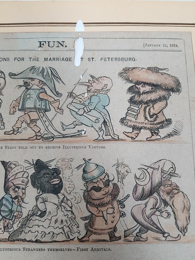 Antique 1874 Satirical Mounted Newspaper Article