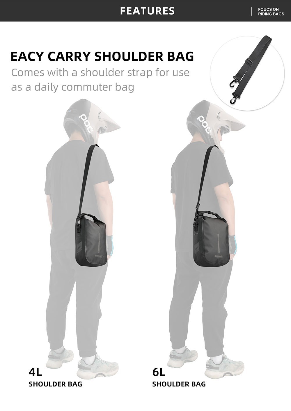 Rhinowalk Electric Scooter Front Bag Quick-Release Waterproof 6L Bike Fork Bag