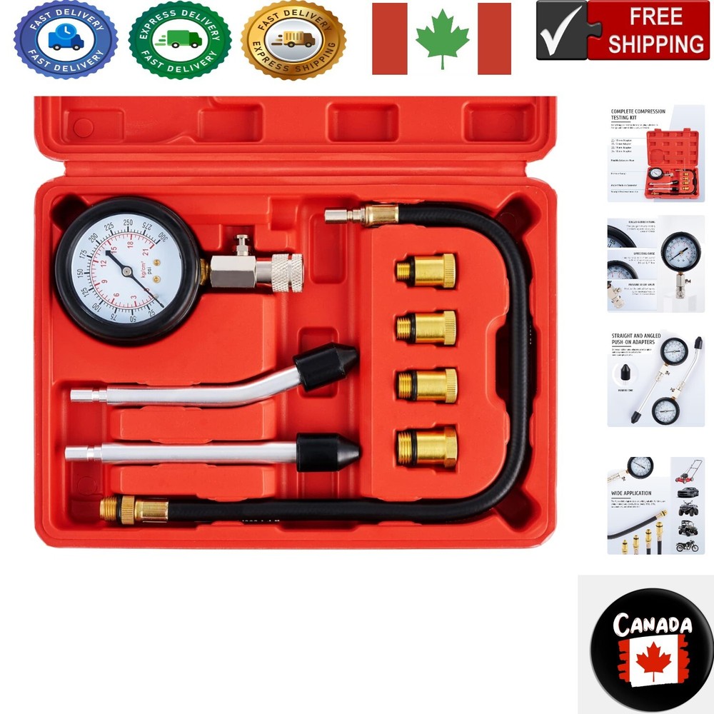 Advanced Universal Engine Compression Tester with Adaptors for Petrol Engines