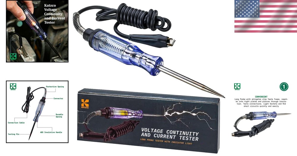 Multi-Functional Electrical Tester - 6-12V DC & 24V AC - Sharp Probe, Heavy Duty
