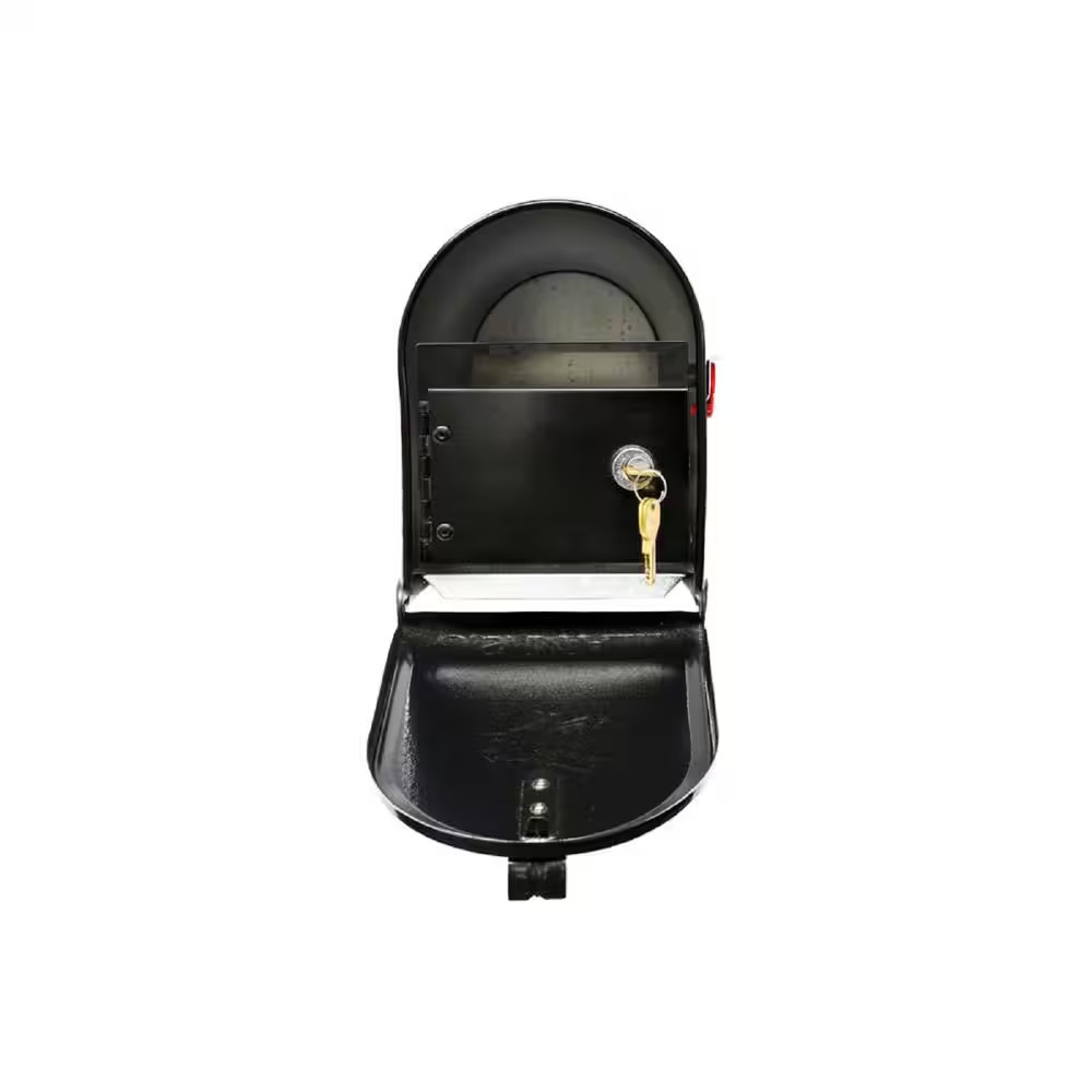 Lewiston Black Post Mount Locking E1 Economy Mailbox Insert