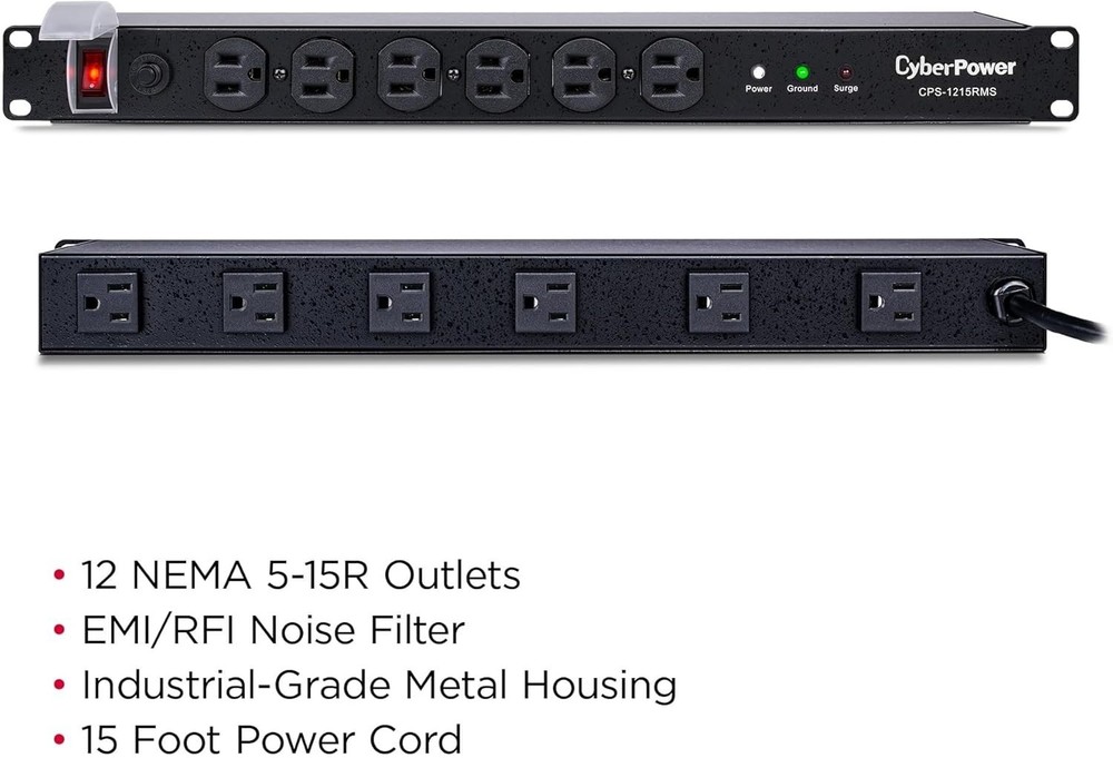 Professional-Grade Power Strip 12 Outlets