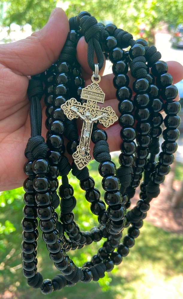 20 Decade Catholic Rosary- St Benedict & St Michael Medals- Handmade