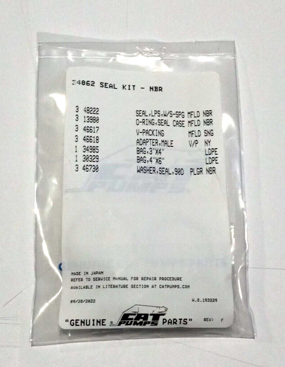 Cat Pumps Seal Kit #34062 for Cat 5DX
