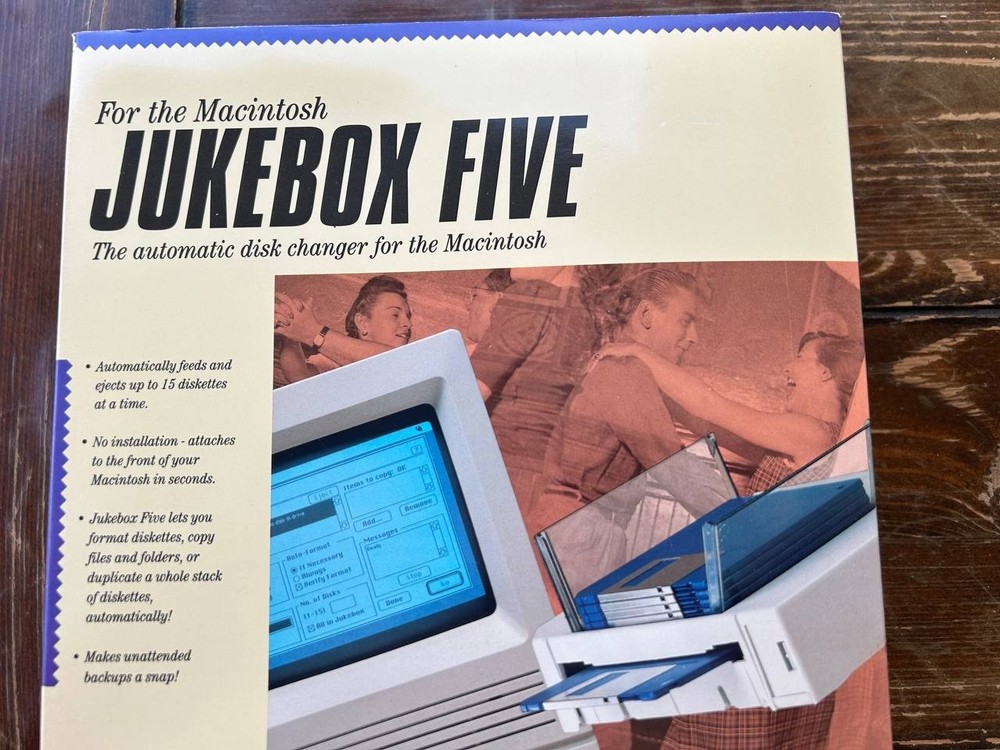 Vintage Macintosh Apple JukeBox Five 5 version 1.0 automatic disk charger