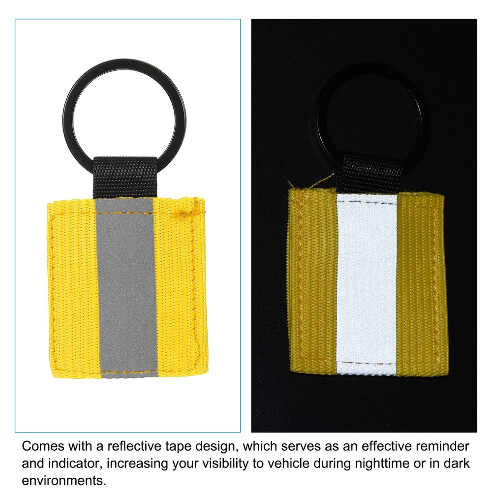 4 Pcs Reflective Keychain Tags, Reflective Zipper Pulls, Golden