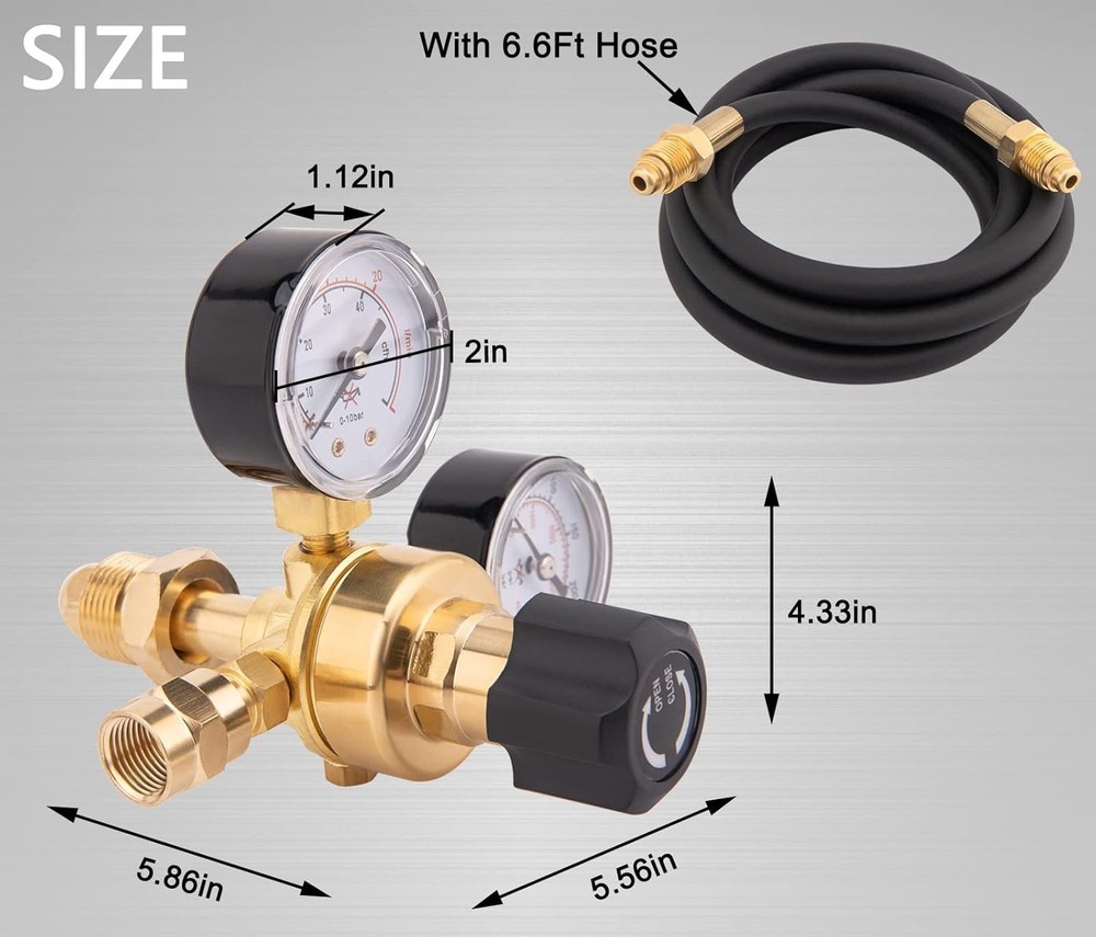 Versatile Welding Gas Regulator for Argon & CO2 - 0-4500 PSI Capability