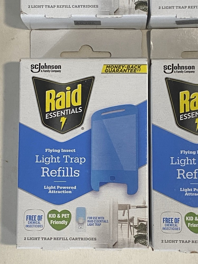 4x Raid Essentials Flying Insect Light Trap Refills 2ct Each (8 Refills Total)