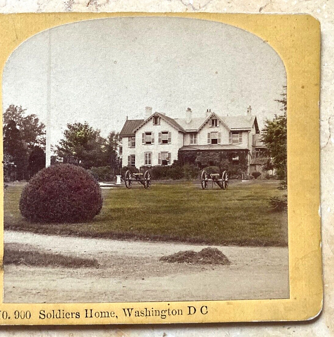 RARE! CIVIL WAR PRESIDENT LINCOLN'S SUMMER HEADQUARTERS STEREO PHOTO c1863