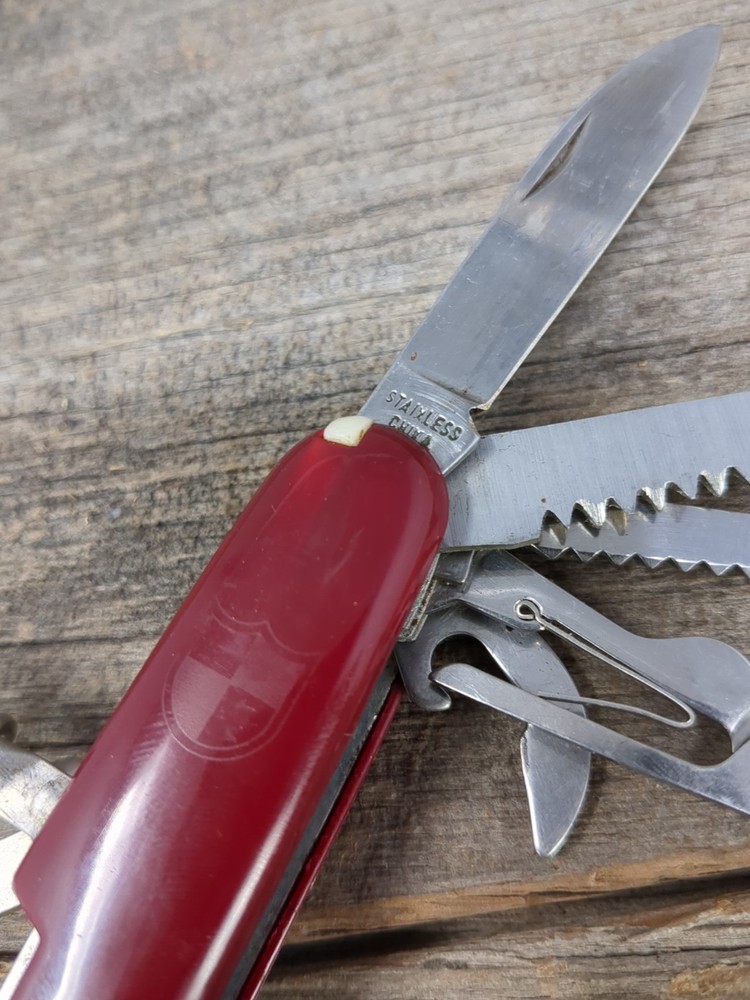 Red Swiss Style Multi Tool Pocket Knife Stainless 3.5"