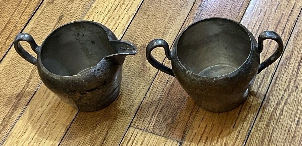 Gotham Silver on Copper Sugar (No Lid) & Creamer Set