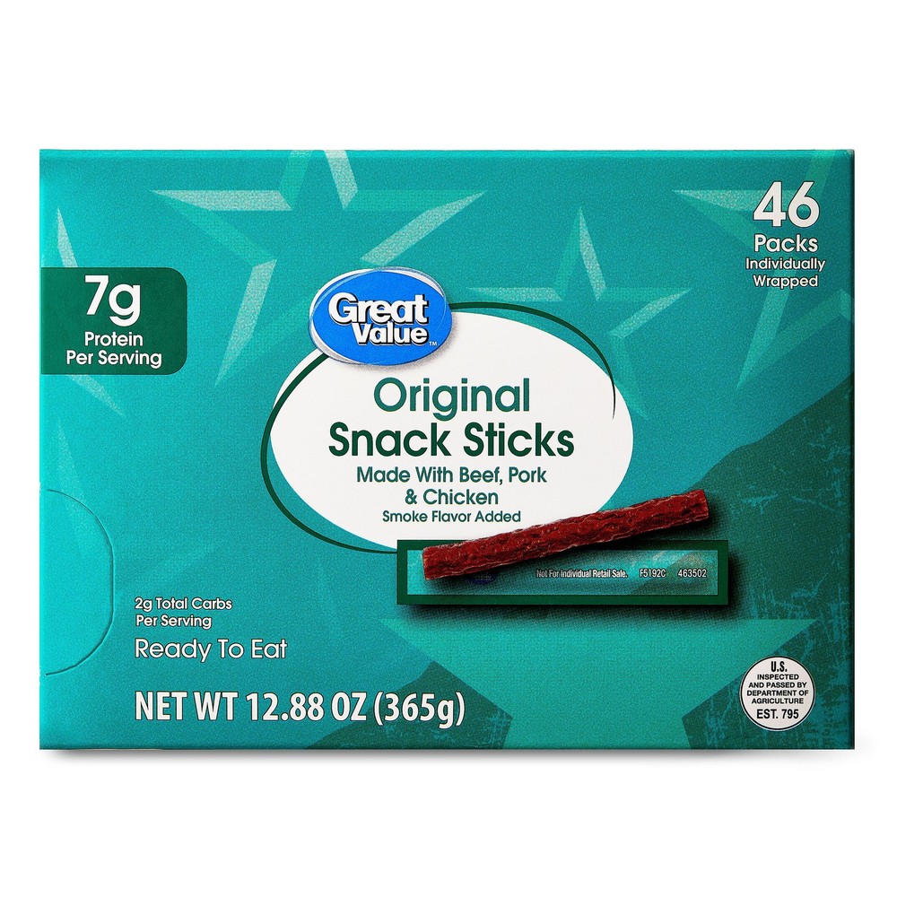 NEW Original Snack Meat Sticks, 46 Count