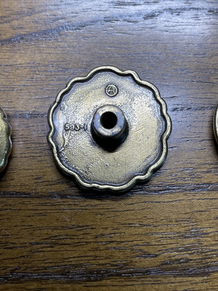 (3) Vtg Ornate MCM Amerock Brass Drawer Knobs Pulls Mixed Lot