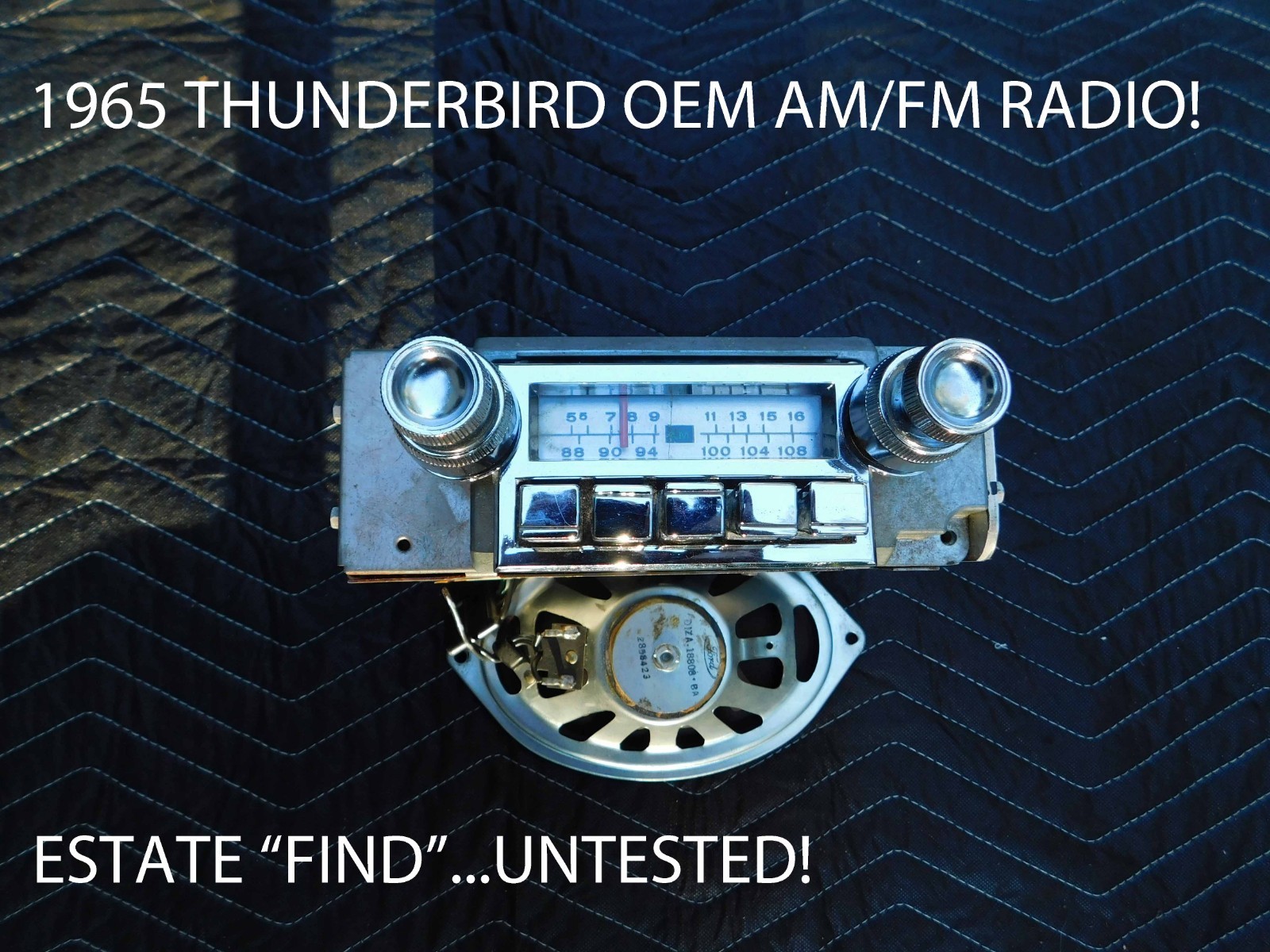 1965 FORD THUNDERBIRD OEM AM-FM RADIO KNOBS BEZEL SPEAKER