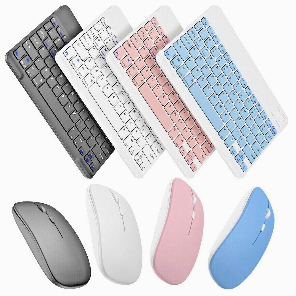 10"Wireless Rechargeable Bluetooth Keyboard Mouse Set For Laptop PC Tablet Mac