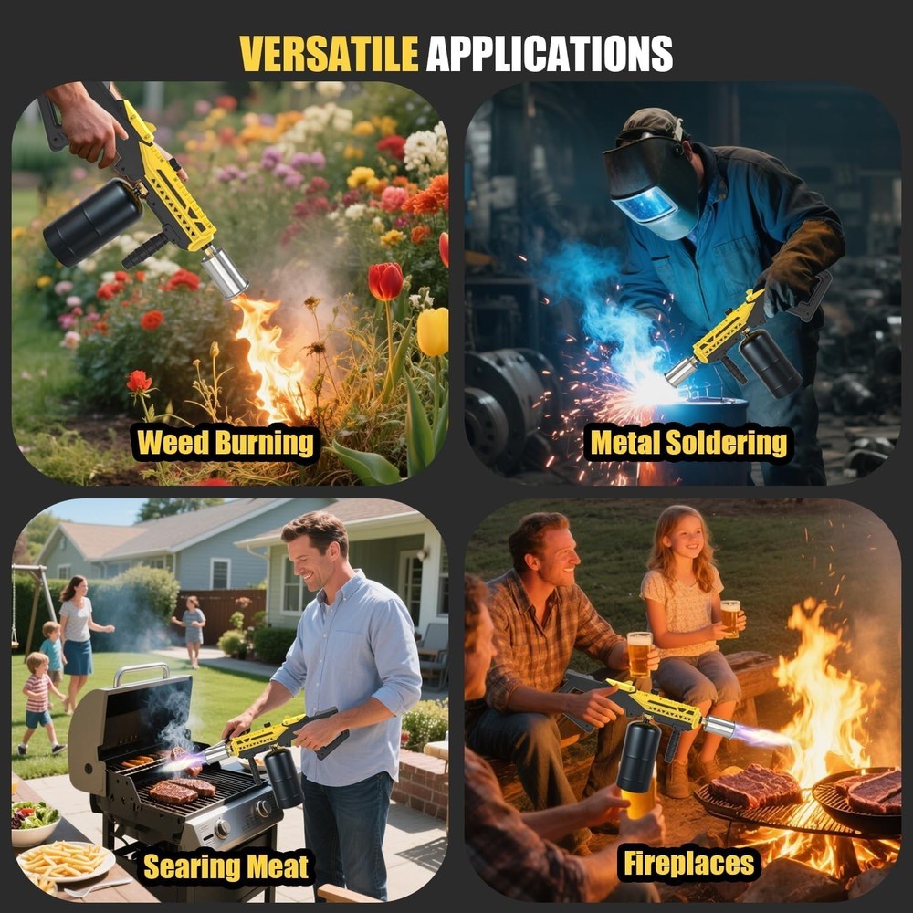 Professional-Grade Propane Torch with Adjustable Flame for BBQ & Cooking